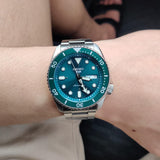 Seiko 5 Sports Automatic Green Dial Silver Steel Strap Watch For Men - SRPD61K1 Authentic Buy Shop Now