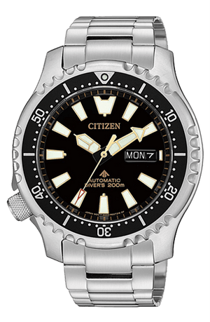 Citizen Promaster 200M Diver Fugu Asian Limited Edition Black Dial Silver Steel Strap Watch For Men - NY0090-86E Authentic Buy Shop Now