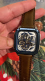 Fossil Inscription Automatic Skeleton Blue Dial Brown Leather Strap Watch for Men - BQ2571 Authentic Buy Shop Now