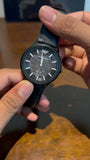 Emporio Armani Meccanico Automatic Black Dial Black Leather Strap Watch For Men - AR60042 Authentic Buy Shop Now