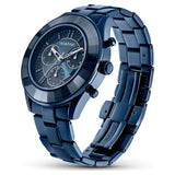 Swarovski Octea Lux Sport Chronograph Blue Dial Blue Steel Strap Watch for Women - 5610475 Authentic Buy Shop Now