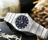 Omega Constellation Manhattan Quartz Diamonds Blue Dial Silver Steel Strap Watch for Women - 131.10.25.60.53.001 Authentic Buy Shop Now