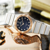 Omega Constellation Quartz Diamonds Blue Dial Two Tone Steel Strap Watch for Women - 131.20.25.60.53.002 Authentic Buy Shop Now