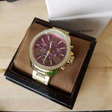 Michael Kors Wren Purple Dial Gold Steel Strap Watch for Women - MK6290 Authentic Buy Shop Now