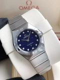 Omega Constellation Manhattan Quartz Diamonds Blue Dial Silver Steel Strap Watch for Women - 131.10.25.60.53.001 Authentic Buy Shop Now