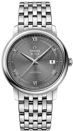 Omega De Ville Prestige Co-Axial Automatic Grey Dial Silver Steel Strap Watch for Men - 424.10.40.20.06.001 Authentic Buy Shop Now