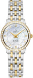 Omega De Ville Prestige Quartz Diamonds Mother of Pearl Dial Two Tone Steel Strap Watch for Women - 424.25.27.60.55.001 Authentic Buy Shop Now