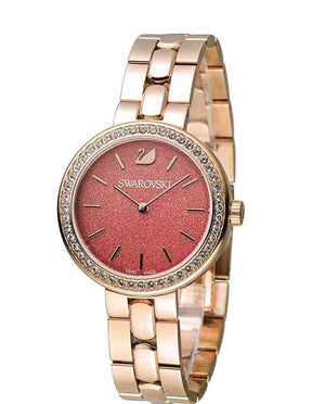 Swarovski Daytime Quartz Coral Dial Rose Gold Steel Strap Watch for Women - 5182250 Authentic Buy Shop Now