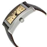 Emporio Armani Classic Beige Dial Brown Leather Strap Watch For Men - AR0154 Authentic Buy Shop Now