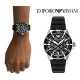 Emporio Armani Meccanico Automatic Black Dial Black Silicone Strap Watch For Men - AR60062 Authentic Buy Shop Now