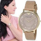 Emporio Armani Kappa Quartz Mother of Pearl Taupe Dial Brown Leather Strap Watch For Men - AR11151 Authentic Buy Shop Now