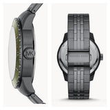 Michael Kors Cunningham Multifunction Chronograph Green Dial Grey Steel Strap Watch For Men - MK7158 Authentic Buy Shop Now