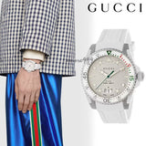 Gucci Dive Quartz White Dial White Rubber Strap Watch For Men - YA136337 Authentic Buy Shop Now
