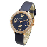 Swarovski Crystal Frost Blue Dial Blue Leather Strap Watch for Women - 5484061 Authentic Buy Shop Now