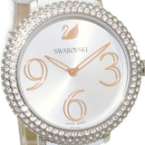 Swarovski Crystal Frost Silver Dial White Leather Strap Watch for Women - 5484070 Authentic Buy Shop Now