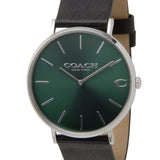 Coach Charles Green Dial Black Leather Strap Watch for Men - 14602436 Authentic Buy Shop Now