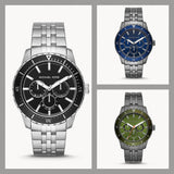 Michael Kors Cunningham Multifunction Chronograph Green Dial Grey Steel Strap Watch For Men - MK7158 Authentic Buy Shop Now