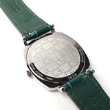 Gucci Grip Quartz Silver Dial Green Leather Strap Watch For Women - YA157404 Authentic Buy Shop Now