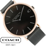 Coach Charles Black Ion Dial Black Mesh Bracelet Watch for Men - 14602470 Authentic Buy Shop Now