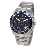 Coach Kent Chronograph Blue Dial Silver Steel Strap Watch for Men - 14602555 Authentic Buy Shop Now