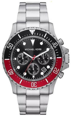 Michael Kors Everest Chronograph Black Dial Silver Steel Strap Watch For Men - MK8977 Authentic Buy Shop Now
