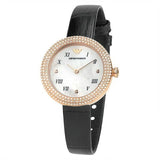 Emporio Armani Rosa Quartz Mother Of Pearl White Dial Black Leather Strap Watch For Women - AR11356 Authentic Buy Shop Now