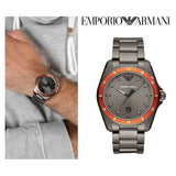 Emporio Armani Sigma Quartz Grey Dial Grey Steel Strap Watch For Men - AR11178 Authentic Buy Shop Now