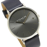 Coach Charles Grey Dial Black Leather Strap Watch for Men - 14602150 Authentic Buy Shop Now