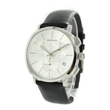 Calvin Klein Posh Silver Dial Black Leather Strap Watch for Men - K8Q371C6 Authentic Buy Shop Now