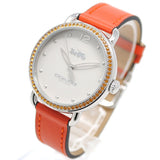Coach Delancey White Dial Orange Leather Strap Watch for Women - 14502880 Authentic Buy Shop Now