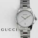 Gucci G Timeless Quartz Silver Dial Silver Steel Strap Watch For Women - YA126459 Authentic Buy Shop Now
