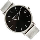 Coach Charles Black Dial Silver Mesh Bracelet Watch for Men - 14602144 Authentic Buy Shop Now
