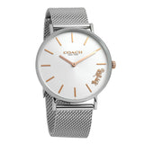 Coach Perry White Dial Silver Mesh Bracelet Watch for Women - 14503124 Authentic Buy Shop Now
