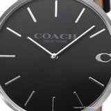Coach Charles Black Dial Black Leather Strap Watch for Men - 14602149 Authentic Buy Shop Now