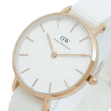 Daniel Wellington Petite Dover Quartz White Dial White NATO Strap Watch For Women - DW001000313 Authentic Buy Shop Now