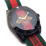Gucci Dive Green & Red Dial Green & Red Nylon Strap Watch For Men - YA136216 Authentic Buy Shop Now