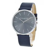 Coach Charles Grey Dial Black Leather Strap Watch for Men - 14602150 Authentic Buy Shop Now