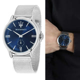 Maserati Epoca Blue Dial Silver Mesh Bracelet Watch For Men - R8853118006 Authentic Buy Shop Now