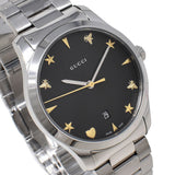 Gucci G Timeless Black Dial Silver Steel Strap Watch For Women - YA1264029A Authentic Buy Shop Now