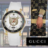 Gucci Dive Quartz White Dial White Rubber Strap Unisex Watch - YA136322 Authentic Buy Shop Now