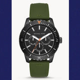 Michael Kors Cunningham Chronograph Black Dial Green Rubber Strap Watch For Men - MK7165 Authentic Buy Shop Now