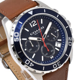 Coach Kent Chronograph Blue Dial Brown Leather Strap Watch for Men - 14602560 Authentic Buy Shop Now