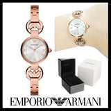 Emporio Armani Retro Quartz Silver Dial Rose Gold Steel Strap Watch For Women - AR1776 Authentic Buy Shop Now