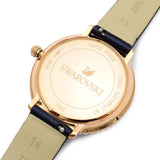 Swarovski Crystal Frost Blue Dial Blue Leather Strap Watch for Women - 5484061 Authentic Buy Shop Now