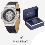 Maserati Potenza Automatic Black Dial Black Leather Strap Watch For Men - R8821108001 Authentic Buy Shop Now