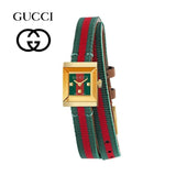 Gucci G-Frame Multicolored Dial Two Tone Nylon Strap Watch For Women - YA128527 Authentic Buy Shop Now