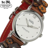 Coach Delancey White Dial Floral Brown Leather Strap Watch for Women - 14502761 Authentic Buy Shop Now