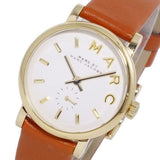 Marc Jacobs Baker White Dial Brown Leather Strap Watch for Women - MBM1317 Authentic Buy Shop Now