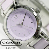 Coach Tristent Purple Dial Two Tone Steel Strap Watch for Women - 14502461 Authentic Buy Shop Now