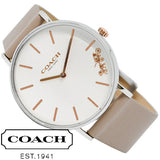 Coach Perry Silver Dial Light Brown Leather Strap Watch for Women - 14503119 Authentic Buy Shop Now